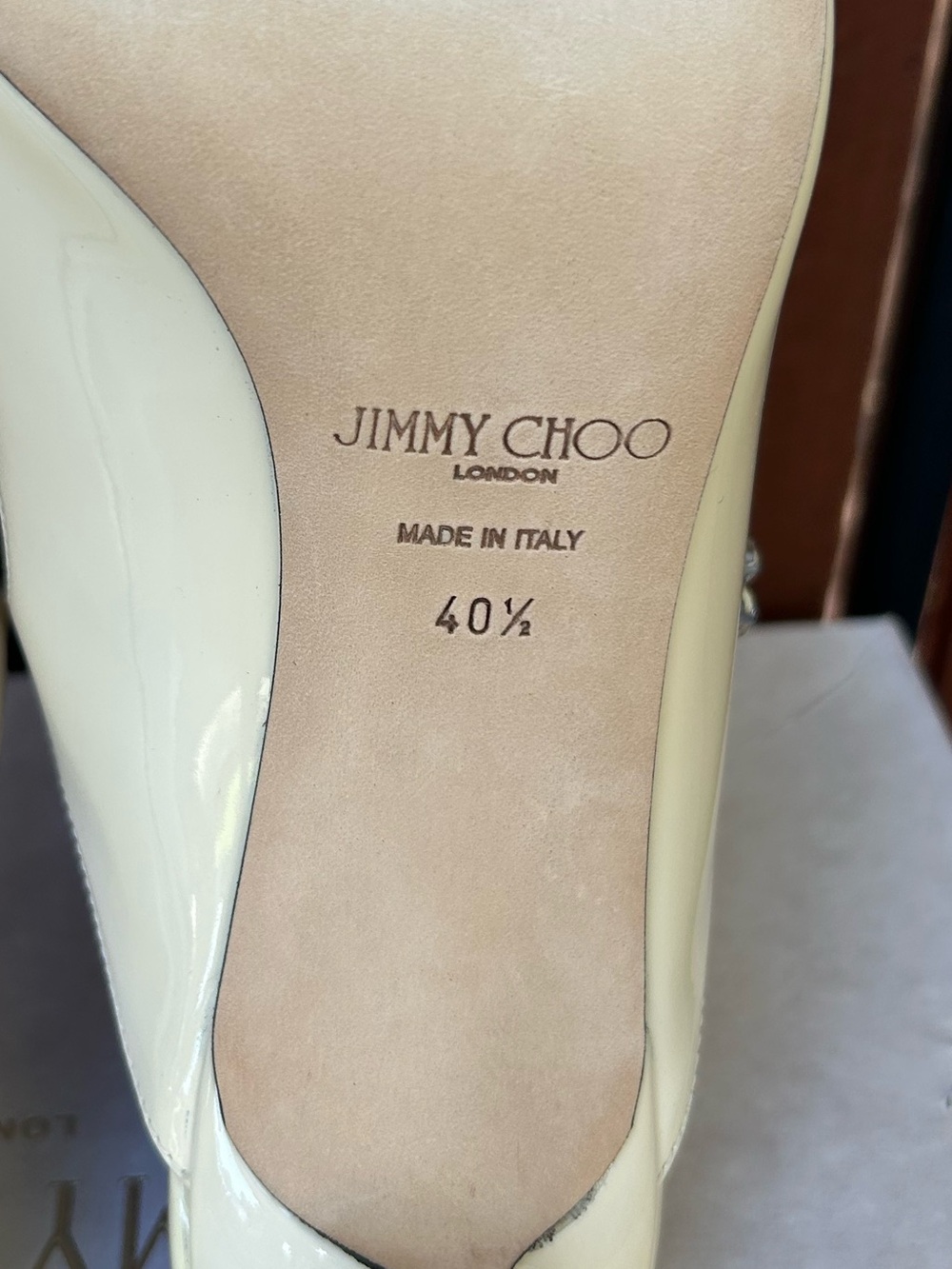 Jimmy Choo Bing 65 Off White Patent Leather 40.5EU NIB - Picture 11 of 14